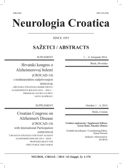 Book of abstracts - Otkrivanje i praćenje bioloških biljega radi rane