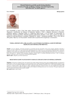 Mandžić E. - Rudarsko geolo&scaron;ko građevinski fakultet