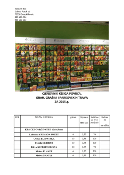 CJENOVNIK KESICA POVRĆA, GRAH, GRA&Scaron;KA I PARKOVSKIH