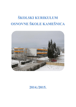 &Scaron;kolski kurikulum za &scaron;k. god. 2014.