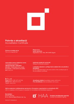 Potvrda o akreditaciji 17025 2007