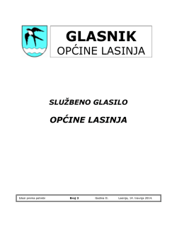 Broj 3/2014. Glasnik Općine Lasinja