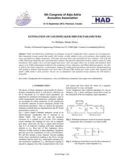 5th Congress of Alps-Adria Acoustics Association