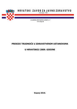 PREKIDI TRUDNOĆE U ZDRAVSTVENIM USTANOVAMA U