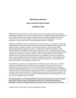 Bibliografija publikacija koje za predmet imaju Hrvatsku (u biblioteci
