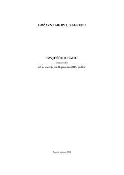 Izvje&scaron;će o radu za 2013. godinu