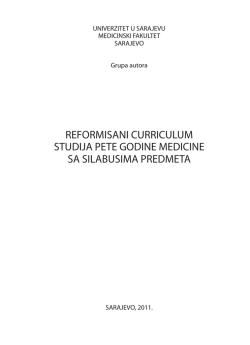 REFORMISANI CURRICULUM STUDIJA PETE GODINE