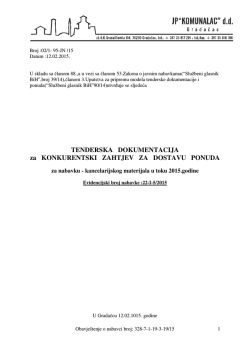 TD Nabavka kancelarisjkog materijala za 2015. godinu