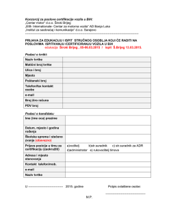 Konzorcij za poslove certifikacije vozila u BiH: &bdquo;Centar motor&ldquo; d.o.o.