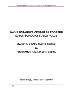 Javna ustanoca Centar za podr&scaron;ku djeci i porodici
