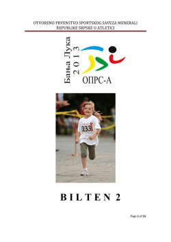 bilten -2 &ndash; otvoreno prvenstvo republike srpske u atletici