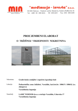 procjembeni elaborat o trži&scaron;noj vrijednosti - Ladic