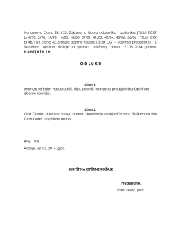 Odluka o imenovanju predsjednika OIK