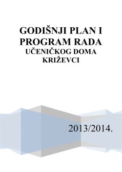 GODI&Scaron;NJI PLAN I PROGRAM RADA