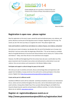 Registration is open now -‐ please register Register at: registration