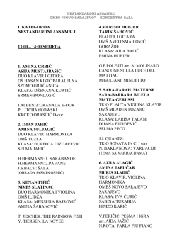 i kategorija nestandardni ansambli 13:00 &ndash; 14:00 srijeda 1. amina