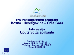 IPA Prekogranični program Bosna i Hercegovina &ndash; Crna Gora Info