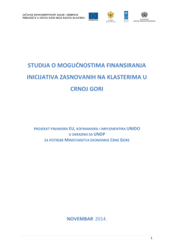 studija o mogućnostima finansiranja inicijativa zasnovanih na