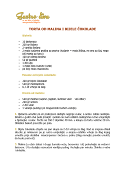 TORTA OD MALINA I BIJELE ČOKOLADE