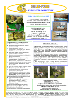 PUTOVANJA S OSMJEHOM Već od 1.555,00 kn!!!
