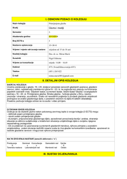 Primijenjena glazba &ndash; 3 ECTS