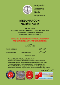 MEĞUNARODNI NAUČNI SKUP - Gusinje