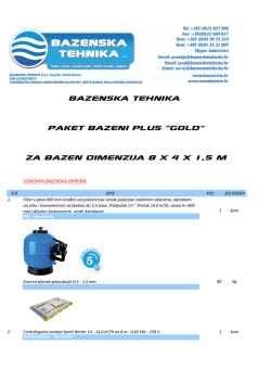Sadržaj paketa - Bazeni Plus Bazenska Tehnika Dicmo
