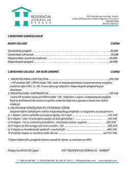 cjenovnik ginekologije naziv usluge