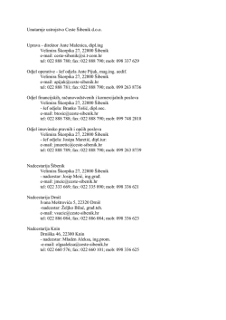 Ceste &Scaron;ibenik-unutarnje ustrojstvo