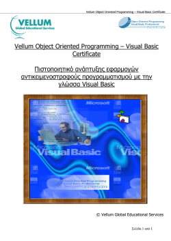 Visual Basic - Vellum Global Educational Services