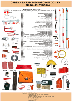 OPREMA ZA RAD POD NAPONOM DO 1 kV NA DALEKOVODIMA