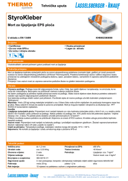 StyroKleber Mort za lijepljenje EPS ploča