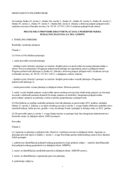Pravilnik o provedbi izravnih plaćanja i pojedinih mjera ruralnog