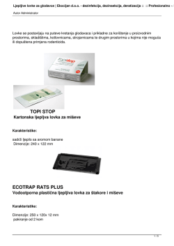 Ljepljive lovke za glodavce | Ekocijan d.o.o.