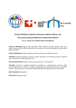 Peti dani BHAAAS, simpozij iz intenzivne medicine, Mostar 2013