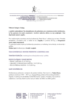 Po&scaron;tovani kolegice i kolege, s osobitim zadovoljstvom Vas