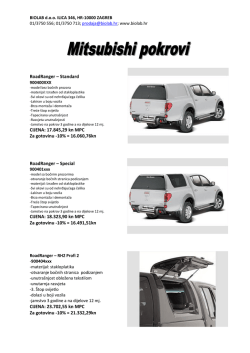 MITSUBISHI POKROVI &ndash; Katalog sa cijenama