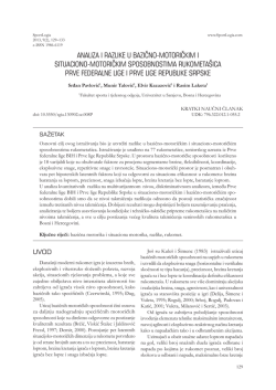 analiza i razlike u bazično-motoričkim i situaciono
