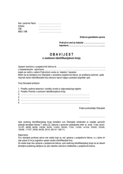Obrazac obavijesti o OIB-u