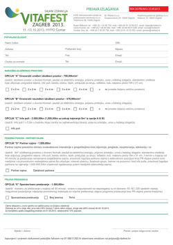 Prijavnica za izlaganje