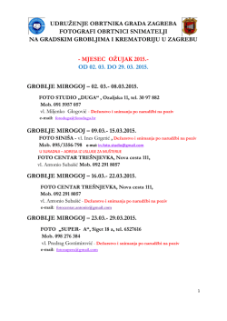 mjesec ožujak 2015. - Udruženje obrtnika Grada Zagreba