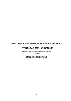 TEHNIČAR MEHATRONIKE