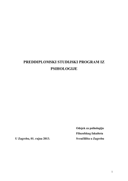 Program preddiplomskog studija psihologije