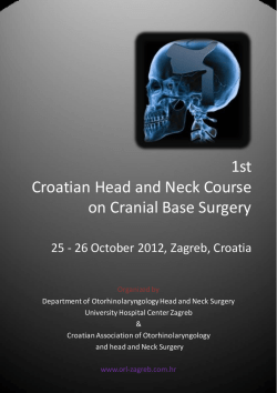 1st Croatian Head and Neck Course on Cranial Base Surgery