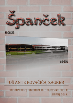 školskog lista Španček - Osnovna škola Ante Kovačića Zagreb