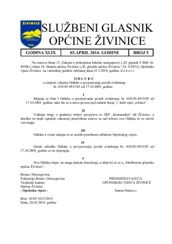 Službeni glasnik, broj 5/14 od 03.04.2014. godine