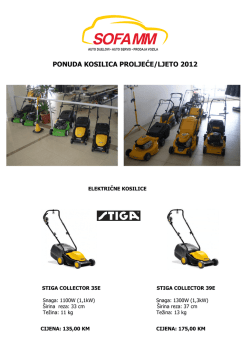 PONUDA KOSILICA PROLJEĆE/LJETO 2012
