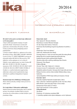 21. svibnja 2014. Hrvatski Caritas poziva na iskazivanje solidarnosti