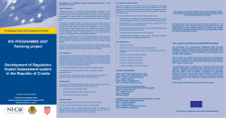 IPA PROGRAMME 2007 Twinning project Development