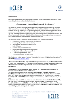 „Contemporary issues of local economic development“